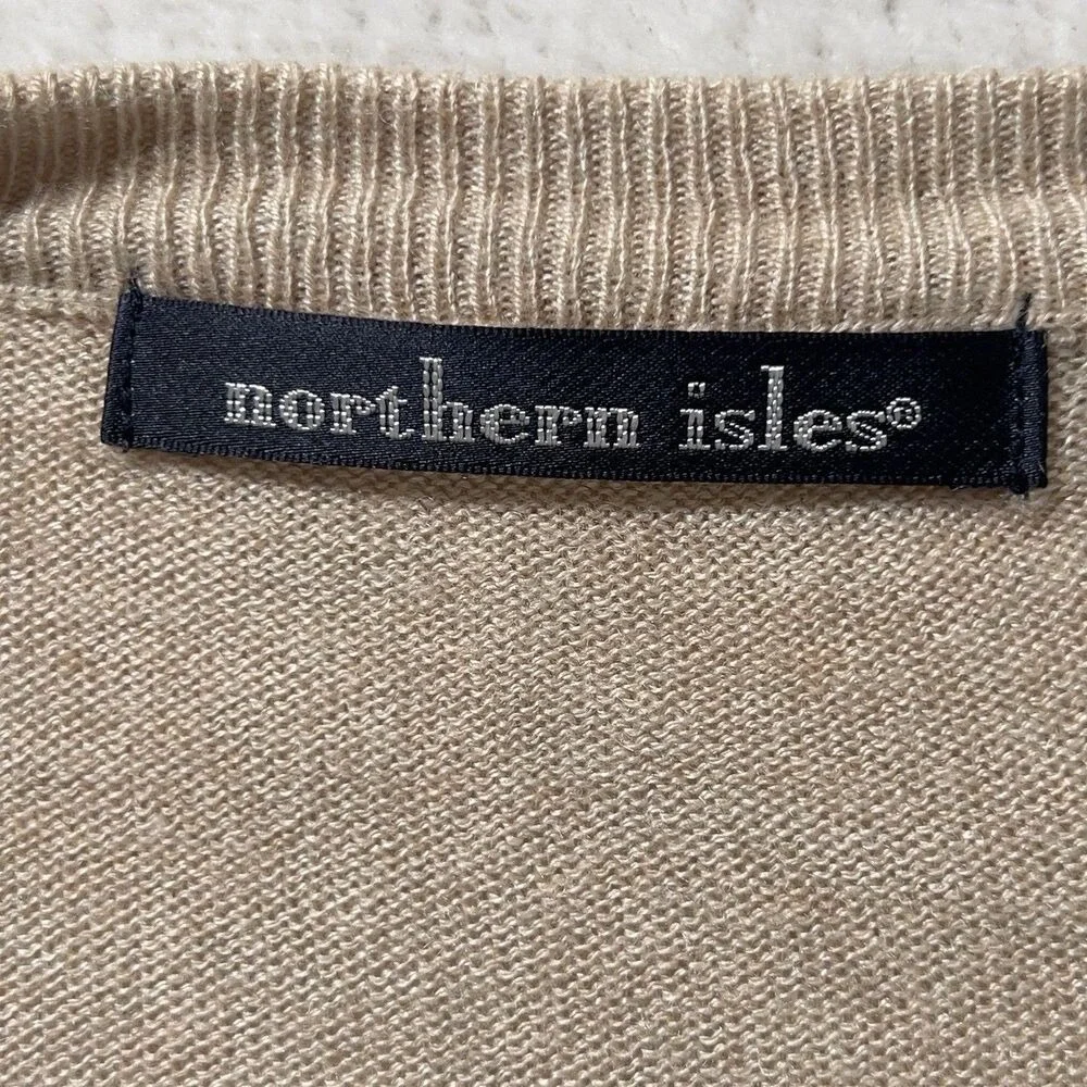Northern Isles Silk Cashmere Argyle Sweater Mens Sz L Crew Neck‎ Long Sleeve